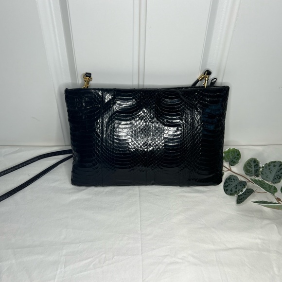 Vintage Black Snakeskin Clutch by Jasmin - Picture 3 of 8